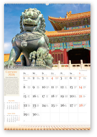 Kalendarz wieloplanszowy naścienny A3 32x47cm 2026 podróże po kontynentach Lucrum