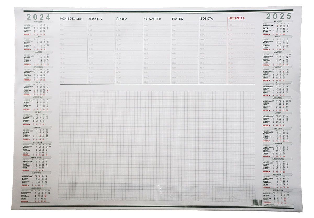 Biuwar kalendarz tygodniowy leżący na biurku 57x41cm 30kart. 2026 Darrieus