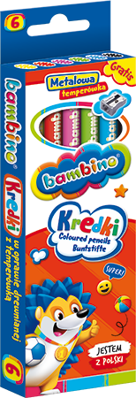 Kredki ołówkowe jumbo 6 kolorów Bambino