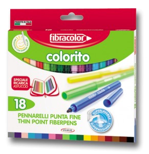 Flamastry 18 kolorów Colorito Fibracolor