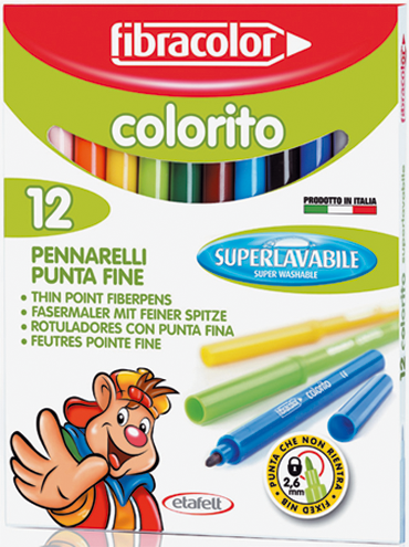Flamastry 12 kolorów Colorito Fibracolor