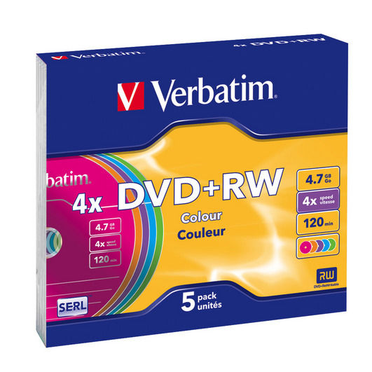 Płyta DVD+RW 4,7GB 4X 5szt. Verbatim