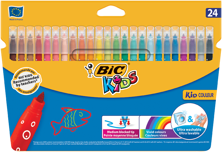 Flamastry 24 kolory Kids Kid Couleur BIC