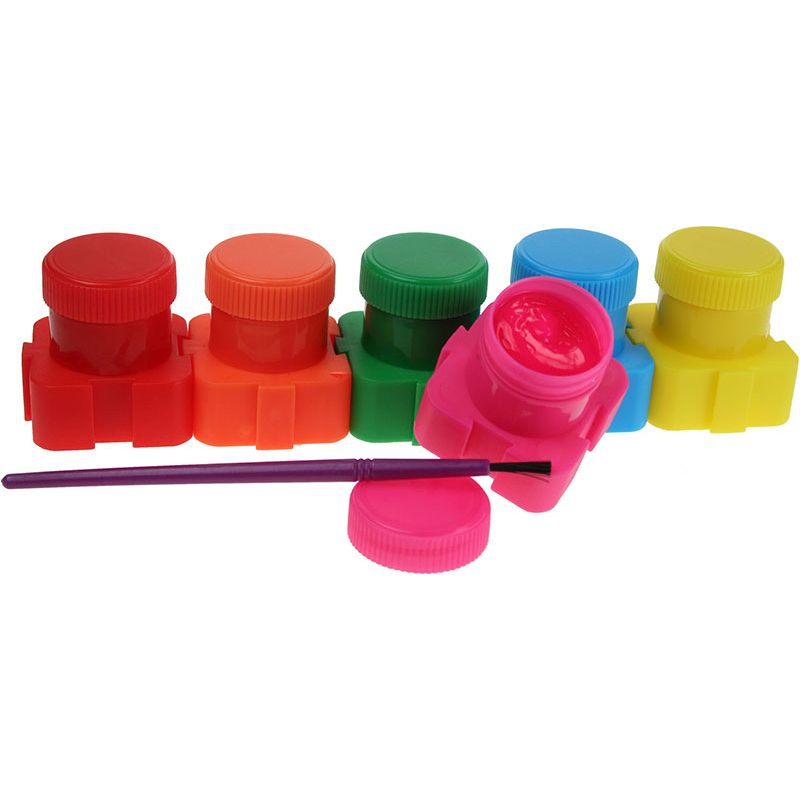 Farby do malowania palcami 6 kolorów 20ml + pieczątki Titanum