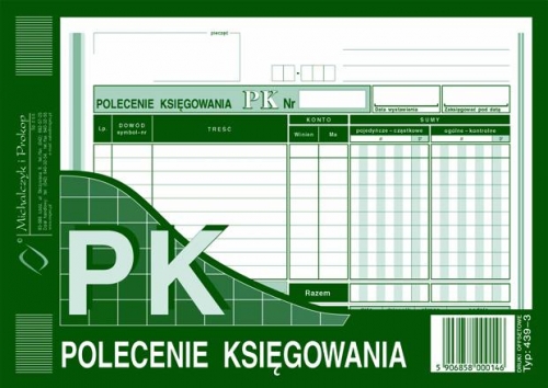 Polecenie księgowania A5/80kart. M&P