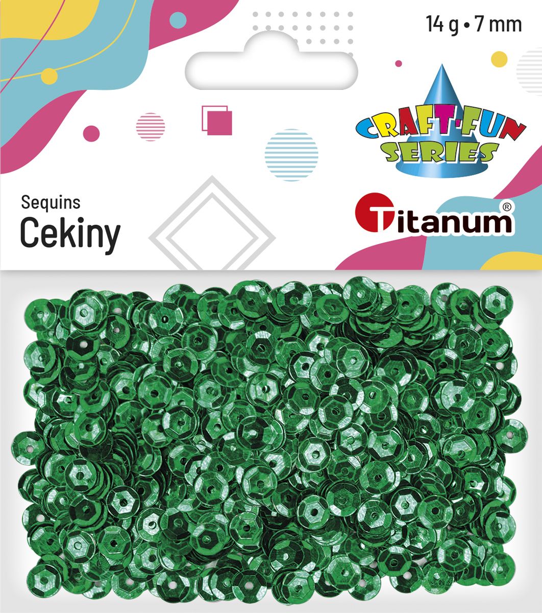 Cekiny okrągłe zielone 14g Titanum