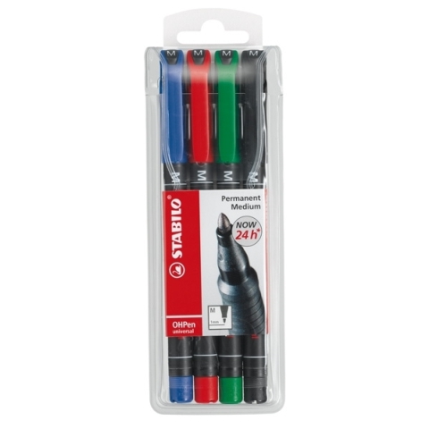 Marker foliopis 4 kolory 1,0mm OHP Stabilo