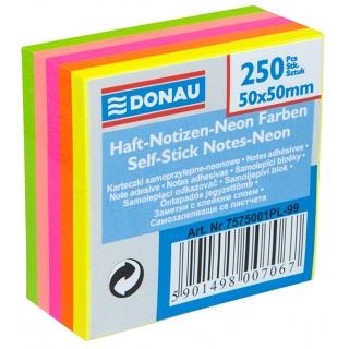 Notes samoprzylepny mix kolory neon 50x50/250kart. Donau
