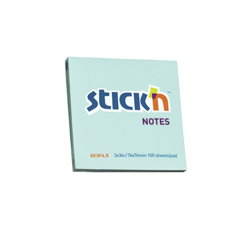 Notes samoprzylepny pastel niebieski 76x76/100kart. Stick'n