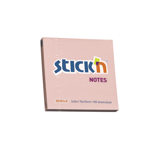 Notes samoprzylepny pastel różowy 76x76/100kart. Stick'n