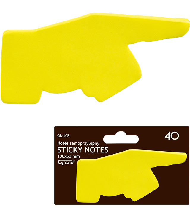 Notes samoprzylepny ręka 100x50/40kart Grand