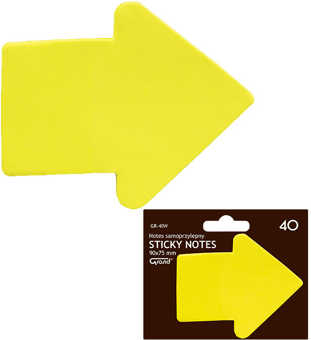 Notes samoprzylepny strzałka 90x75/40kart Grand