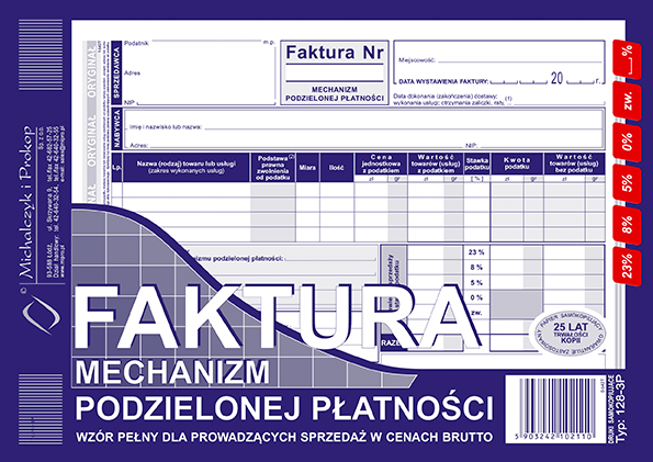 Faktura mechanizm podzielonej płatności 2-składka A5/80str M&P