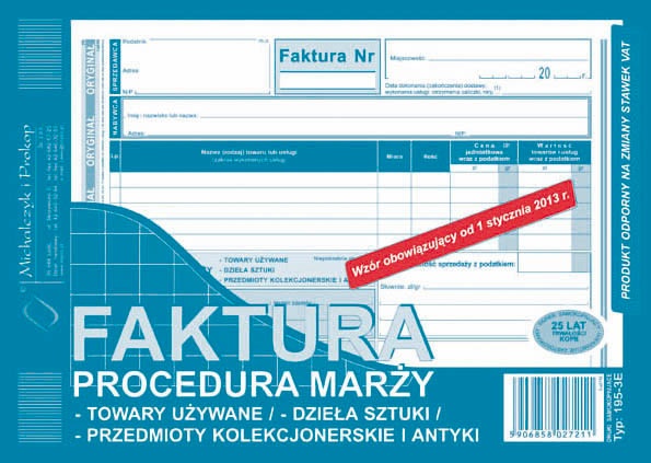 Faktura procedura marży 2-składka A5/80str M&P