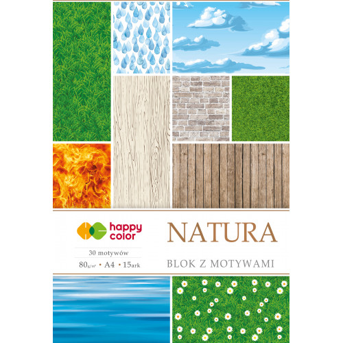 Papier kolorowy z motywami Natura A4/15kart Happy Color