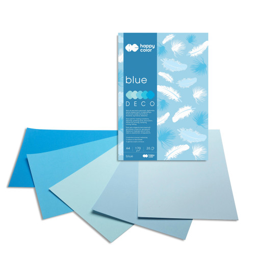 Blok techniczny kolorowy Deco Blue A4/20 kartek 170g Happy Color
