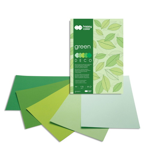 Blok techniczny kolorowy Deco Green A4/20 kartek 170g Happy Color