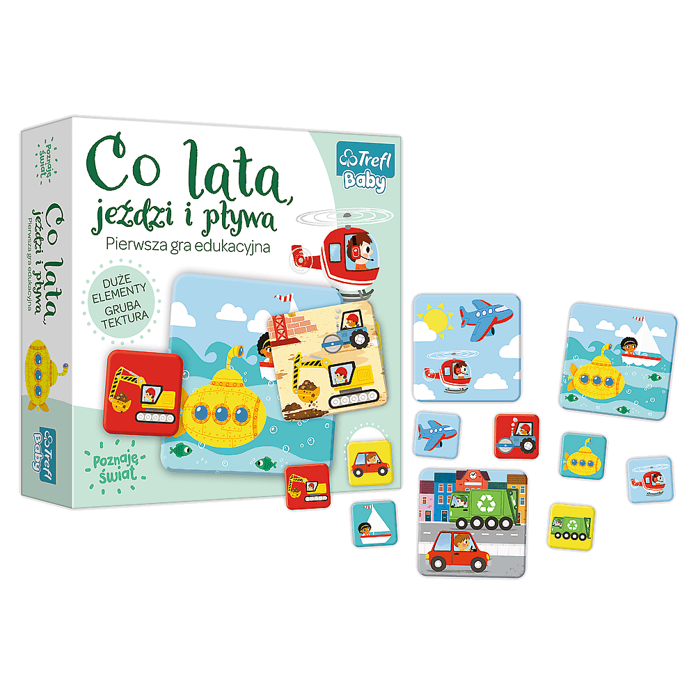 Układanka edukacyjna Baby Co lata, jeździ i pływa +1 Trefl 