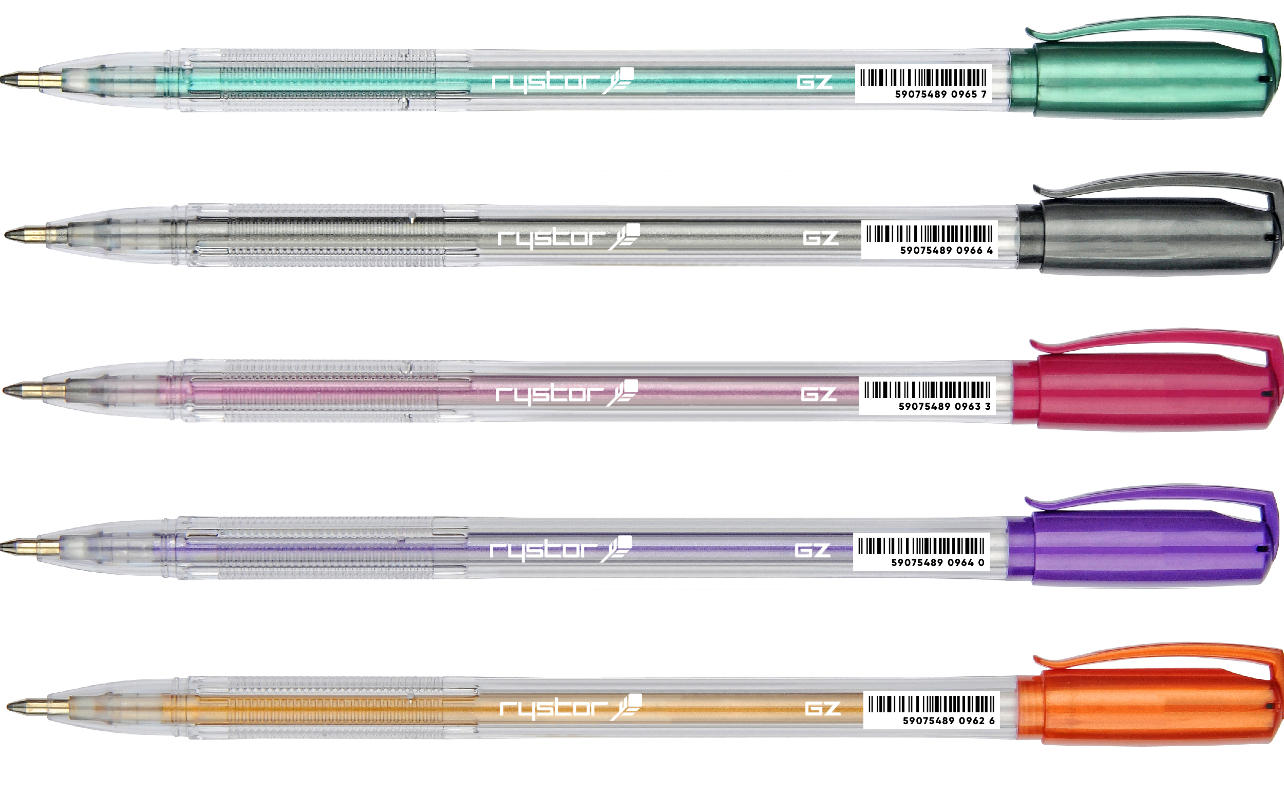 Długopis żelowy metaliczny 5 kolorów 0,5 GZ Rystor