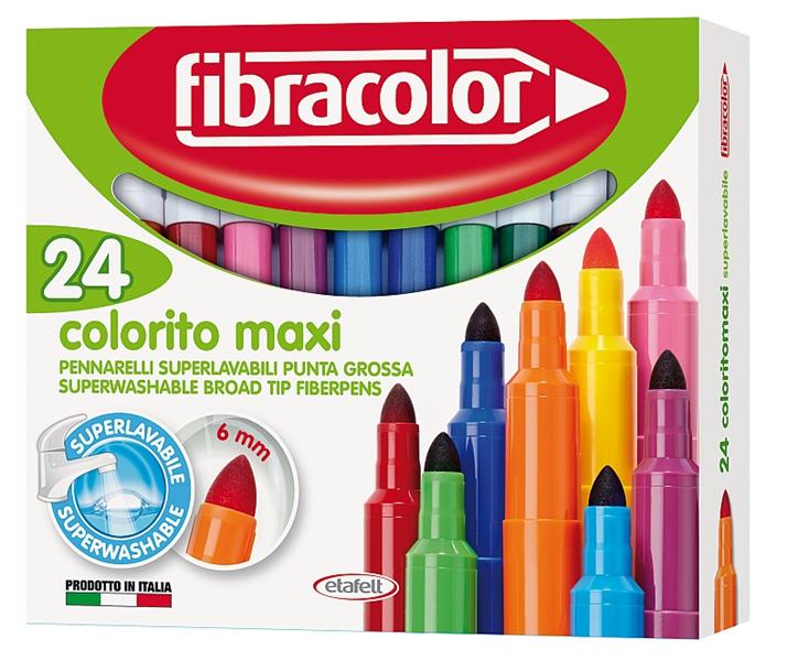Flamastry colorito maxi 24 kolorów Fibracolor
