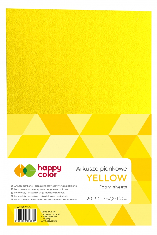 Pianka A4/5ark żółta Happy Color 