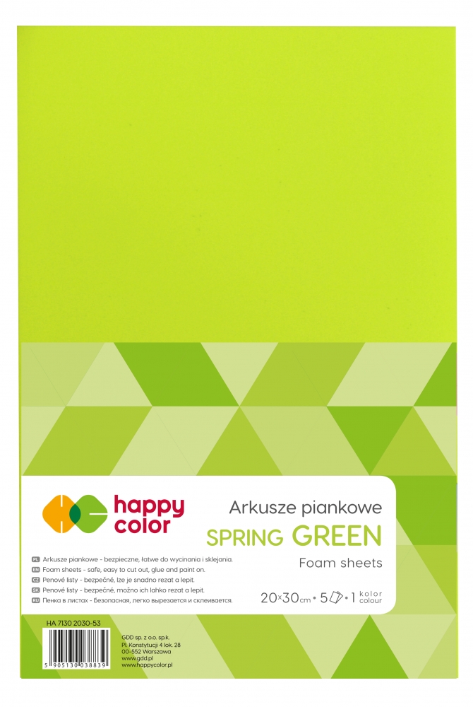 Pianka A4/5ark jasna zielona Happy Color 