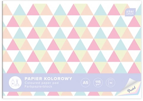 Papier kolorowy pastelowy A5/10 kart. Interdruk