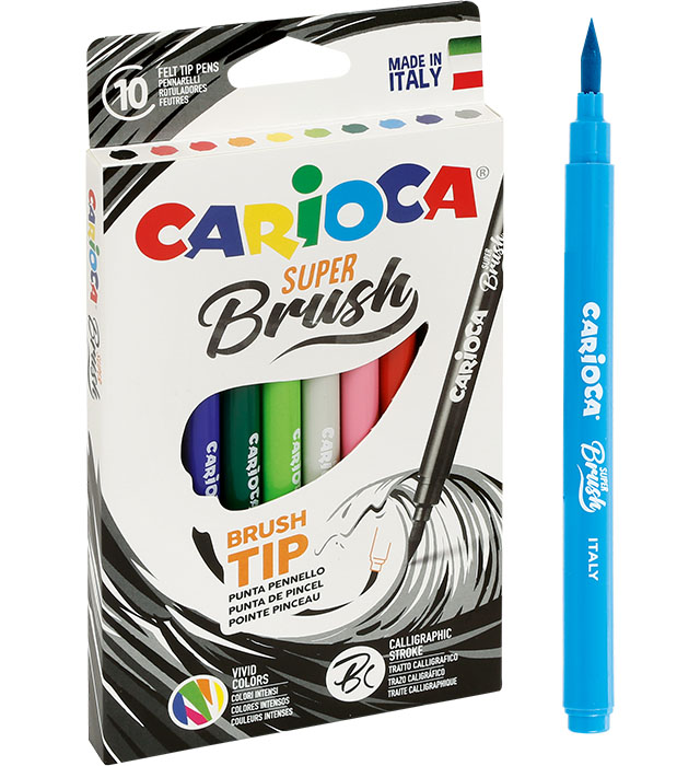 Flamastry 10 kolorów BRUSH TIP Carioca