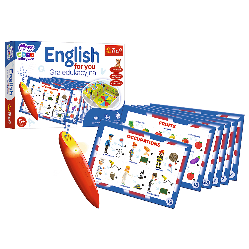 Gra edukacyjna Mały odkrywca magiczny ołówek English for you +5 Trefl