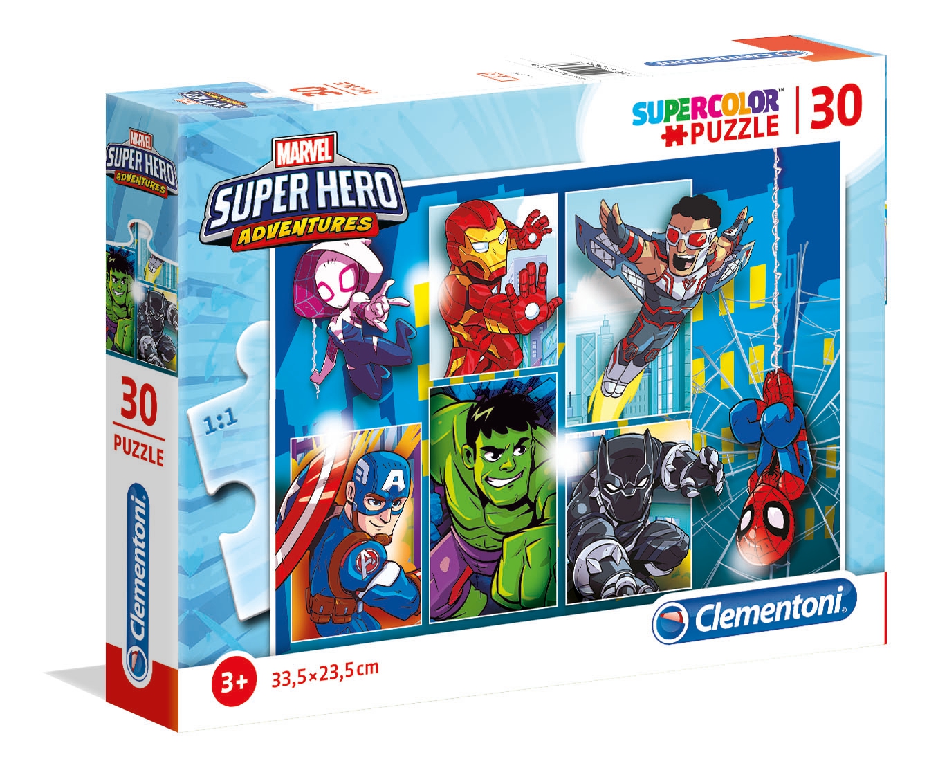 Puzzle 30 elementów Super Color Superhero +3 Clementoni