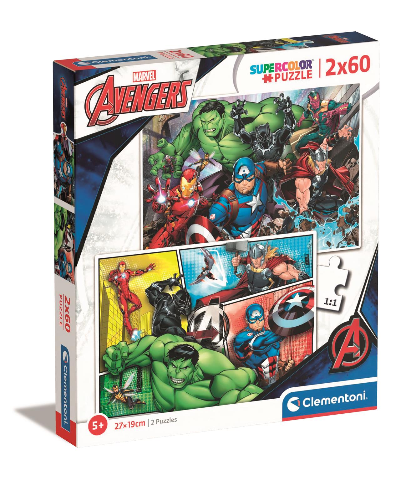 Puzzle 2x60 elementów Avengers +5 Clementoni