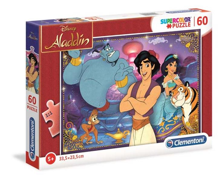 Puzzle 60 elementów Super Color Aladdin +5 Clementoni