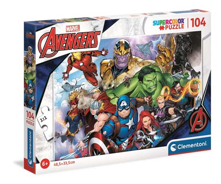 Puzzle 104 elementy Super Color Avengers +6 Clementoni