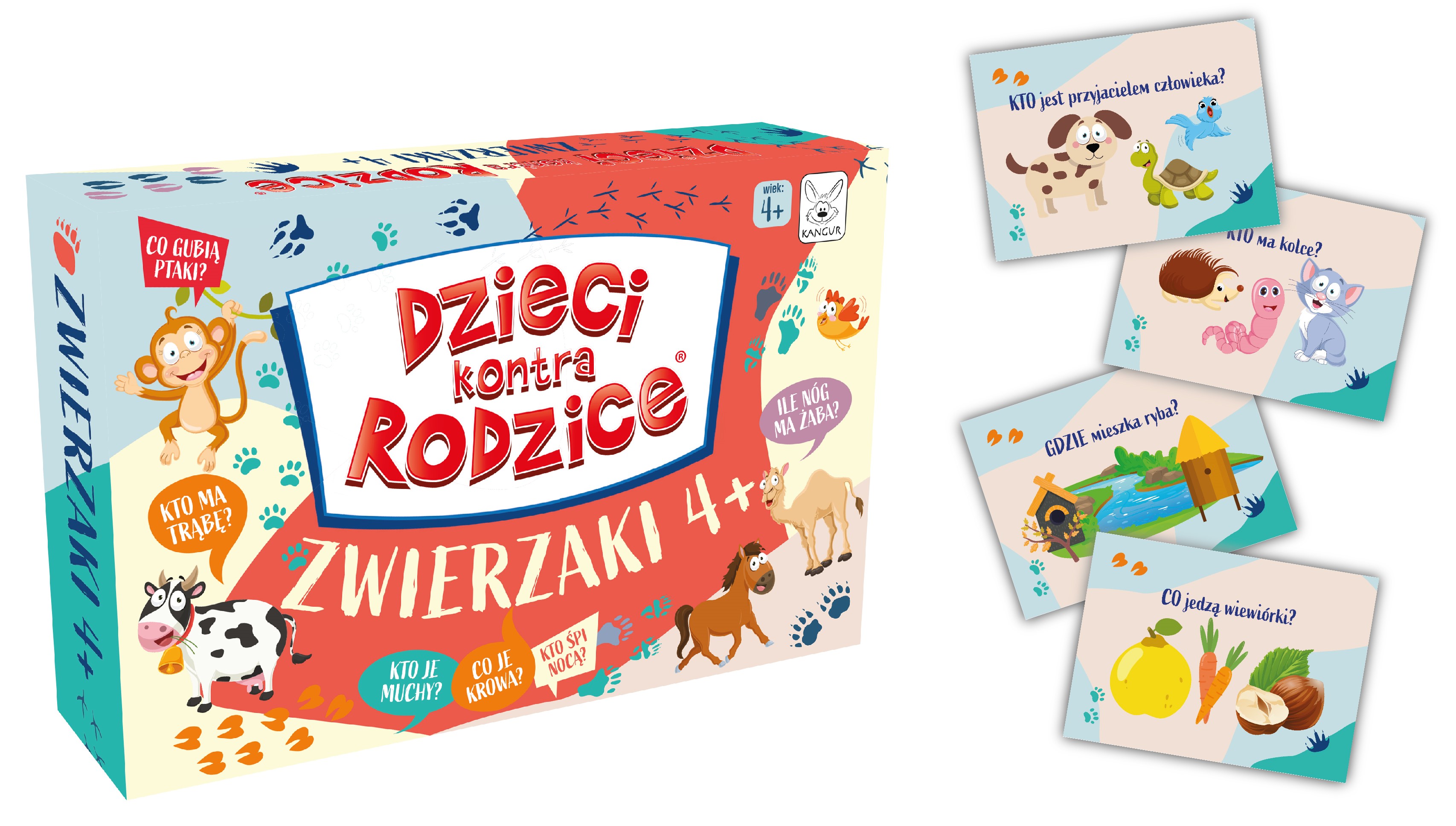 Gra edukacyjna Dzieci kontra Rodzice Zwierzaki +4 Kangur