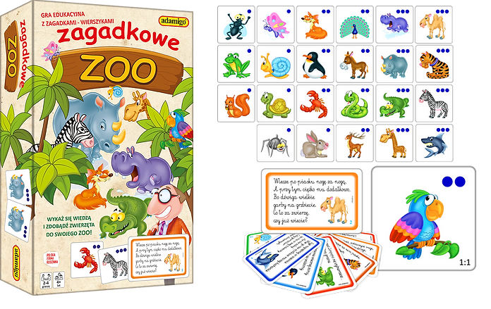 Gra edukacyjna zagadkowe zoo +4 Adamigo