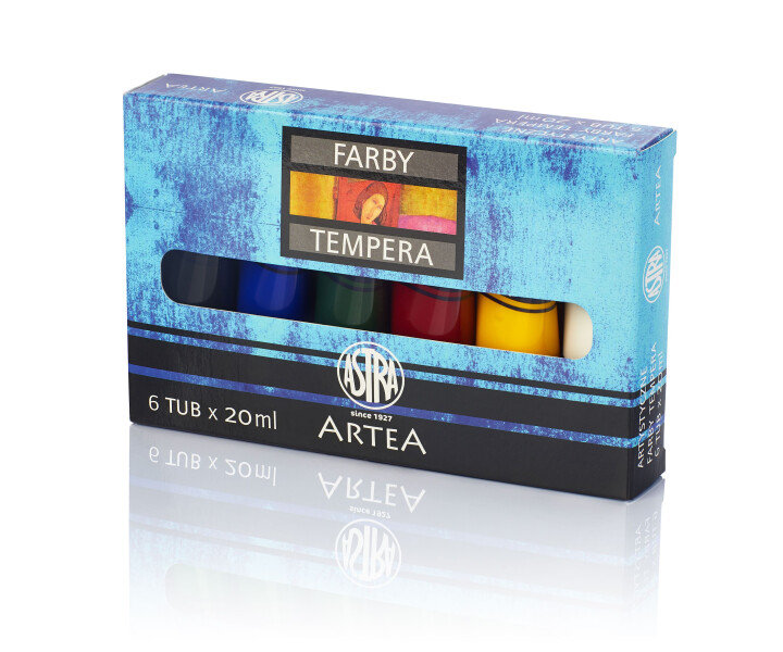 Farby tempery w tubkach 6 kol. 20ml Artea