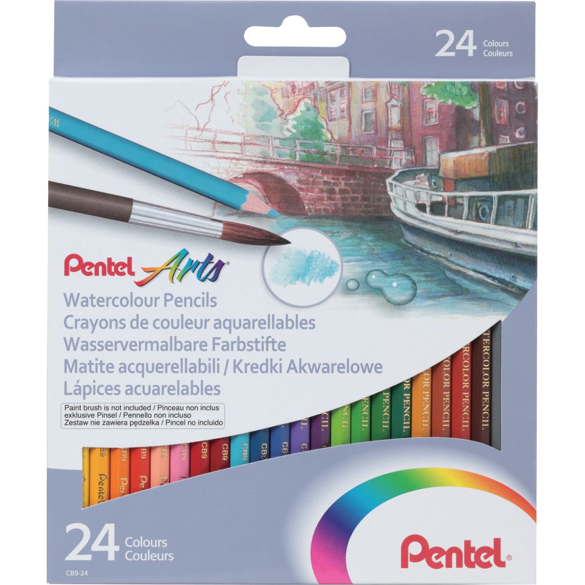 Kredki akwarelowe 24 kolory Pentel