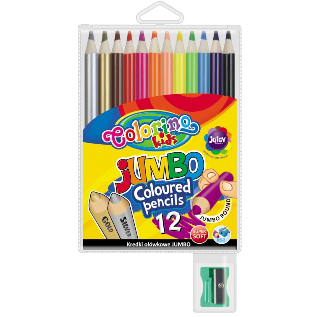 Kredki ołówkowe jumbo 12 kolorów Colorino