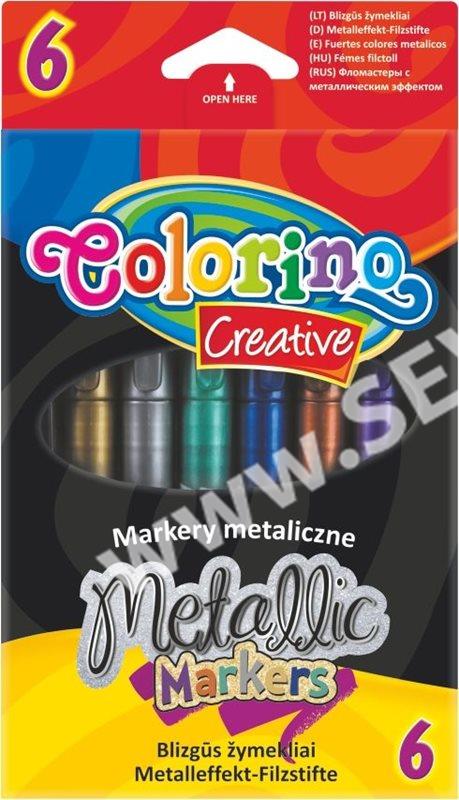 Markery metaliczne 6 kolorów Colorino Kids