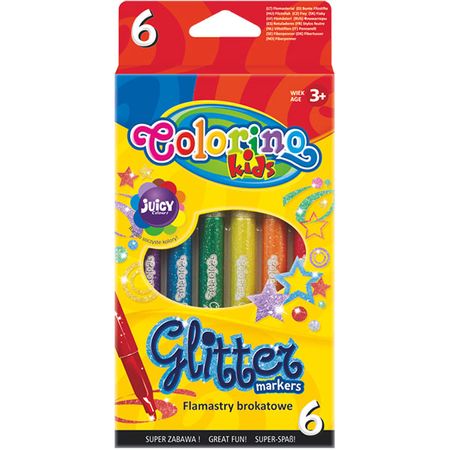 Flamastry brokatowe 6 kolorów Colorino Kids