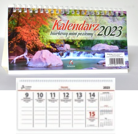 Kalendarz biurkowy tygodniowy stojący poziomy 20x10cm 2023 Artsezon