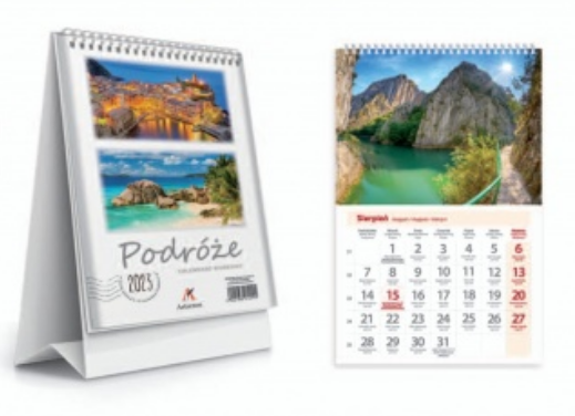 Kalendarz biurkowy miesięczny stojący pionowy A5 2023 Artsezon