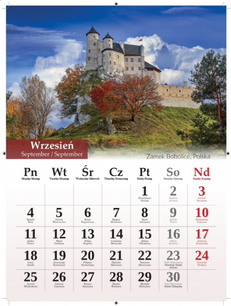 Kalendarz wieloplanszowy naścienny Zamki 2023 B4 23x31cm Artsezon