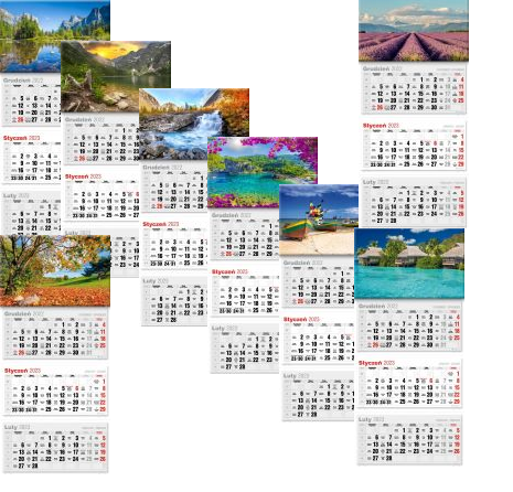 Kalendarz naścienny trójdzielny 2023 31x80cm Lux Avanti