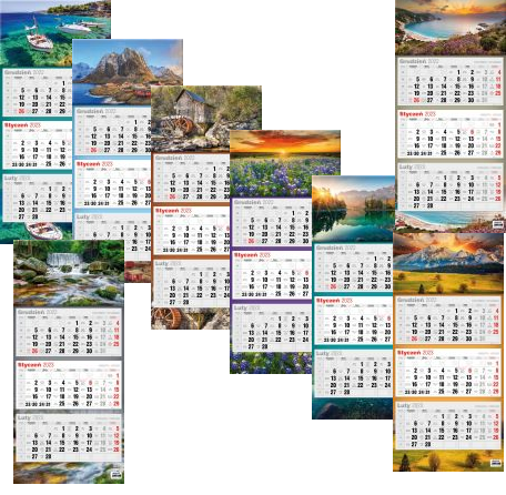 Kalendarz naścienny trójdzielny 2023 31x70cm Płaski Avanti