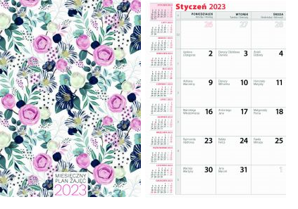 Kalendarz książkowy miesięczny plan A5 2023 Avanti