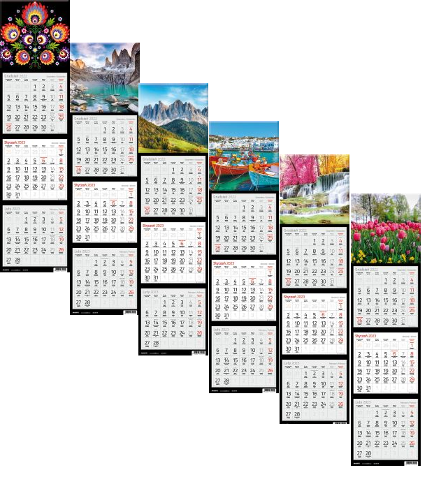 Kalendarz naścienny trójdzielny 2023 20x78cm KTK Avanti