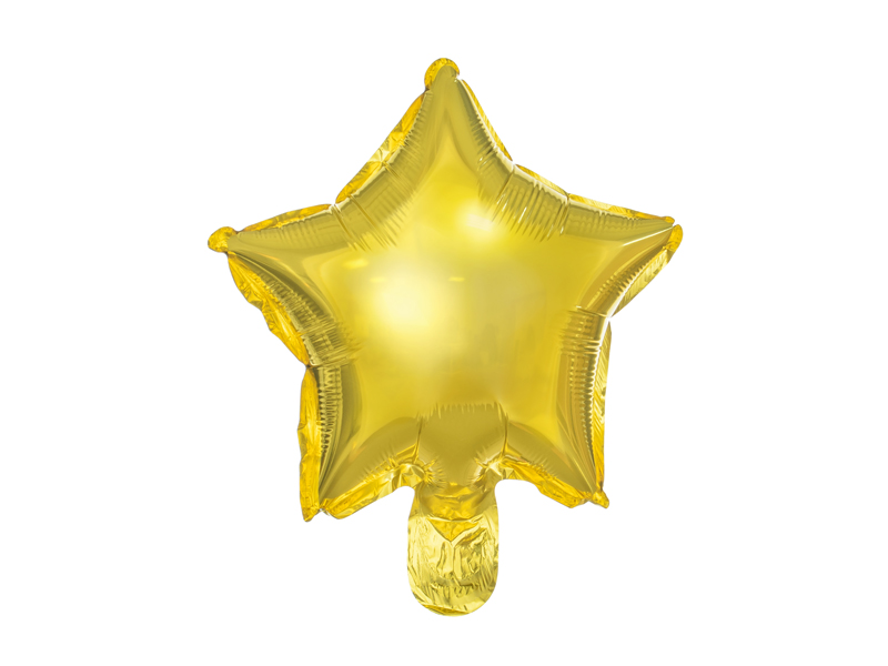  Balon foliowy gwiazdka złoty 25cm Partydeco