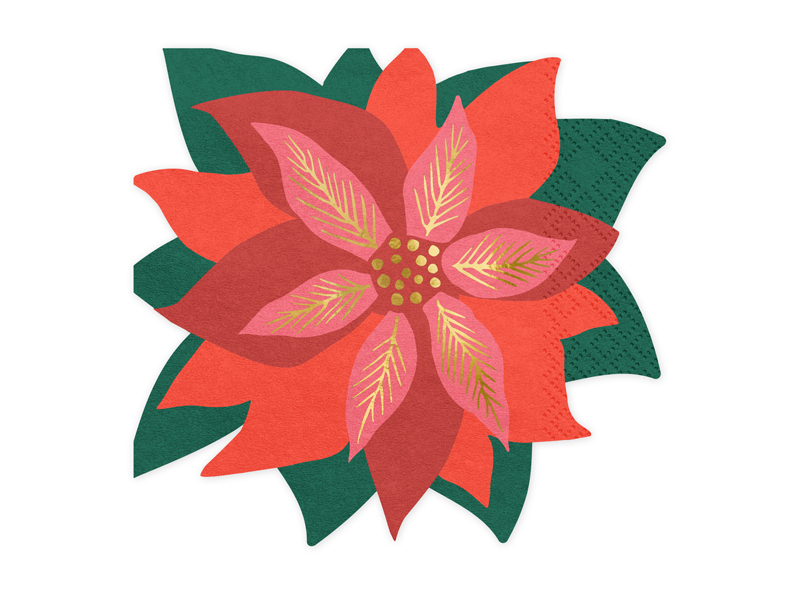 Serwetki gwiazda betlejemska 14x15cm 20szt Partydeco