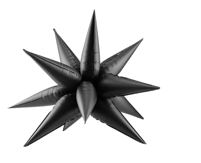  Balon foliowy gwiazda czarna 3D 70cm Partydeco